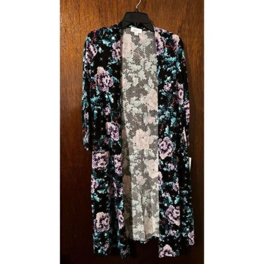 LULAROE Floral Sarah Multicolor Open Front Cardigan